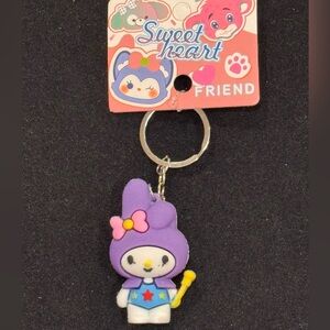 Sweetheart Friend My Melody Figurine Keychain in Purple